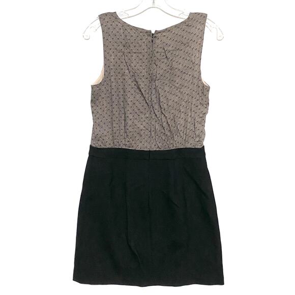 Loft Sleeveless Shift Mini Dress 2 Color Block Pleated Elegant Career Cocktail - Picture 3 of 8